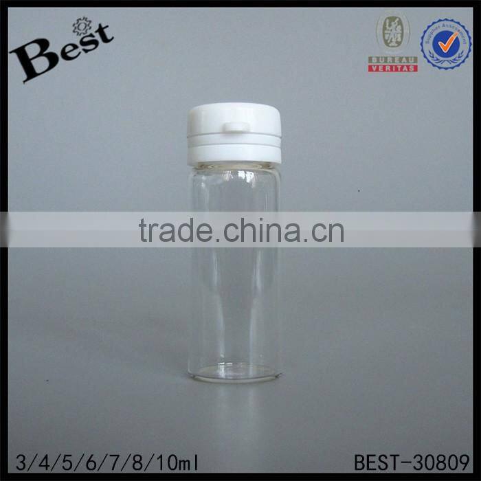 3ml 4ml 5ml 6ml 7ml 8ml clear glass bottle with white tear off cap for medicine