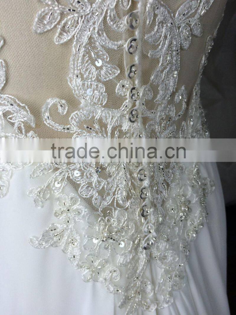 (MY20151223B) MARRY YOU China Custom Made Chiffon Lace Wedding Dress 2016