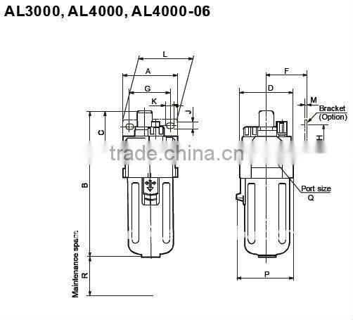 Pneumatic Air Lubricator of AL 1000~5000 Series