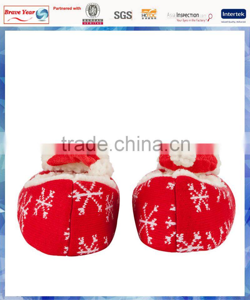 knit Mr & Mrs Clause women indoor slipper promotion/ cute women indoor slipper