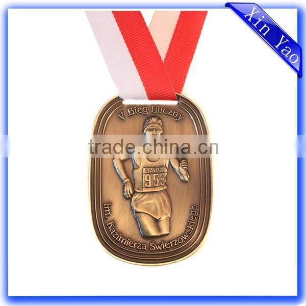 Wholesale souvenir zinc alloy antique gold 3D medal