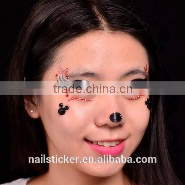 Custom new fashion party face rhinestone tattoo sticker acrylic makeup self-adhesive face paint sticker