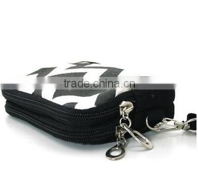 Canvas Chevron Cell Phone Print Wristlet Wallet