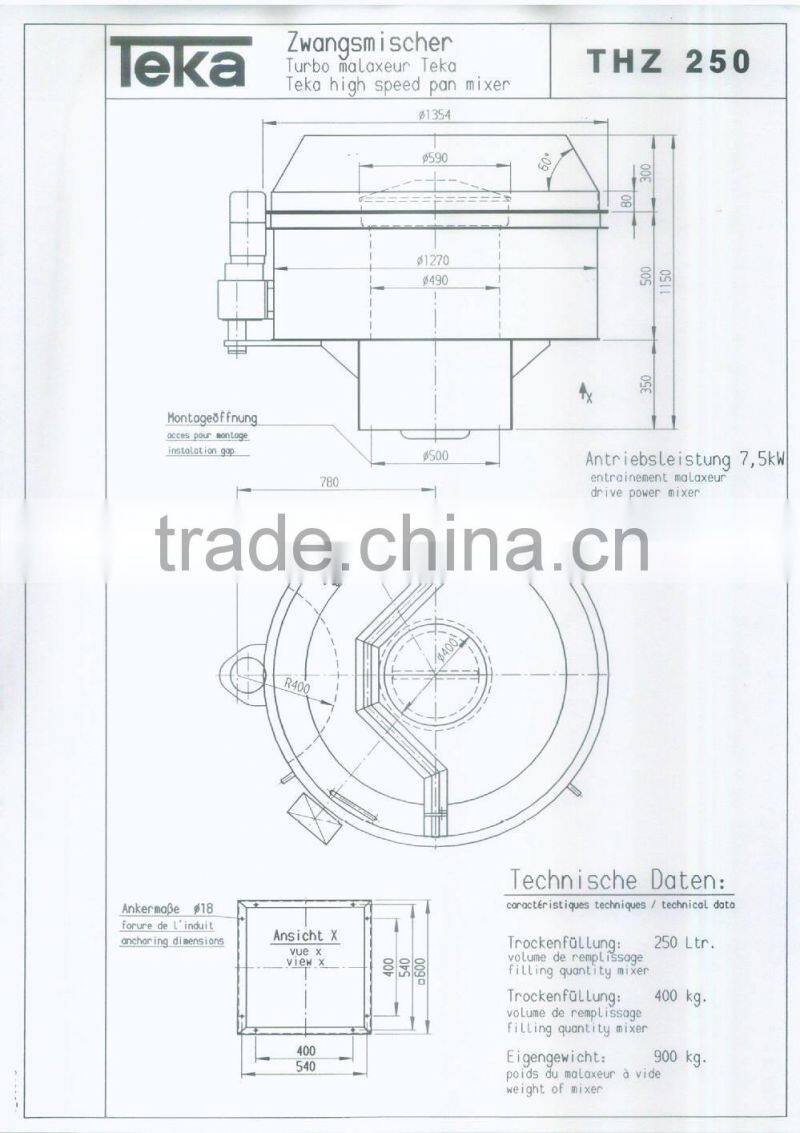 Teka National Concrete MixerTHZ250 from Germany
