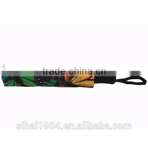 Automatic design light frame promotion custom 3 foldable umbrella