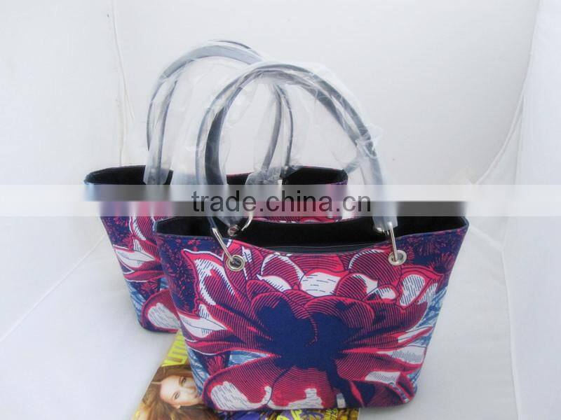 China factory African wax print fabric handbags for lady
