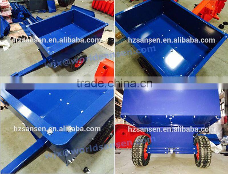 2 wheels tractor dump trailer 1500Lb. Capacity 17cu Utility Dump Trailer for ATV
