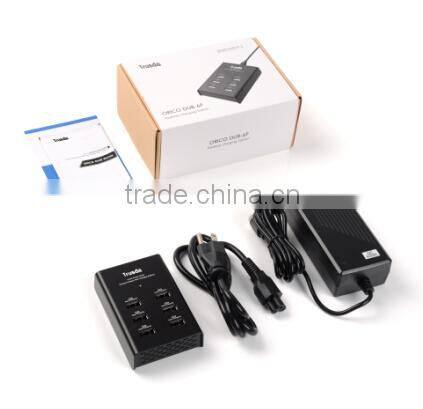 Multiple USB Charger 6 Port 72 Wat USB Desktop Rapid Charger (2.4A Max Per Port), Intelligent USB Travel Charger for smartphones