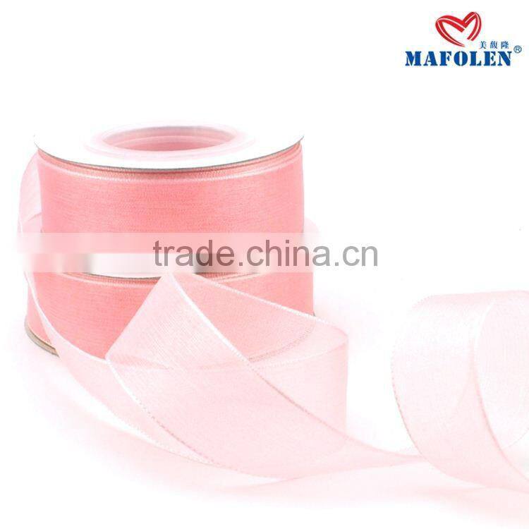 2016 New Arrival hot sale 100% nylon organza/sheer ribbon