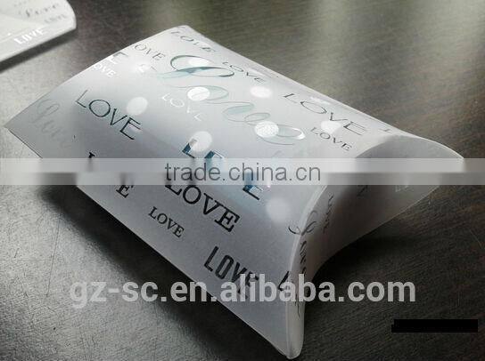 2014 sliver stamping recycled pvc pillow box