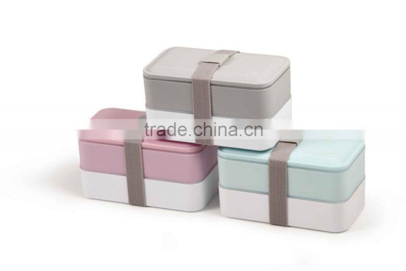 business style plastic lunch box bento with cutlery