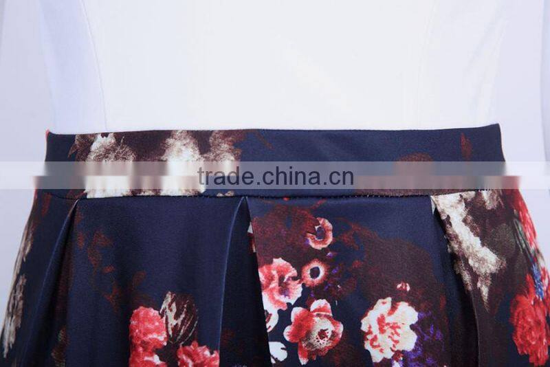 OEM&ODM Welcomed Sexy V Neck Floral Short Mini Dress Long Sleeved RYG-Q123