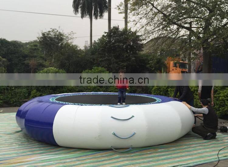 Green & white inflatable water trampoline, inflatable float water game for sale