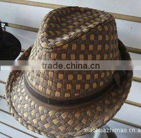 fashion paper straw shimmer fedora hat.paper straw summer hat