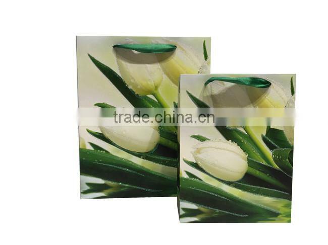 Unique Beautiful Flowers Design Cheap Paper Gift Bag