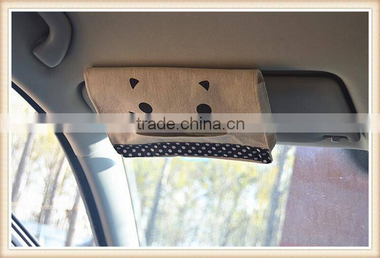 sun visor tissue box cotton and linen car tissue holder