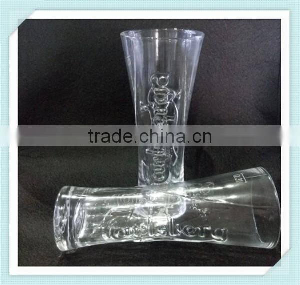Hand made carlsberg beer glass cup 300ml carlsberg glass cup for sale