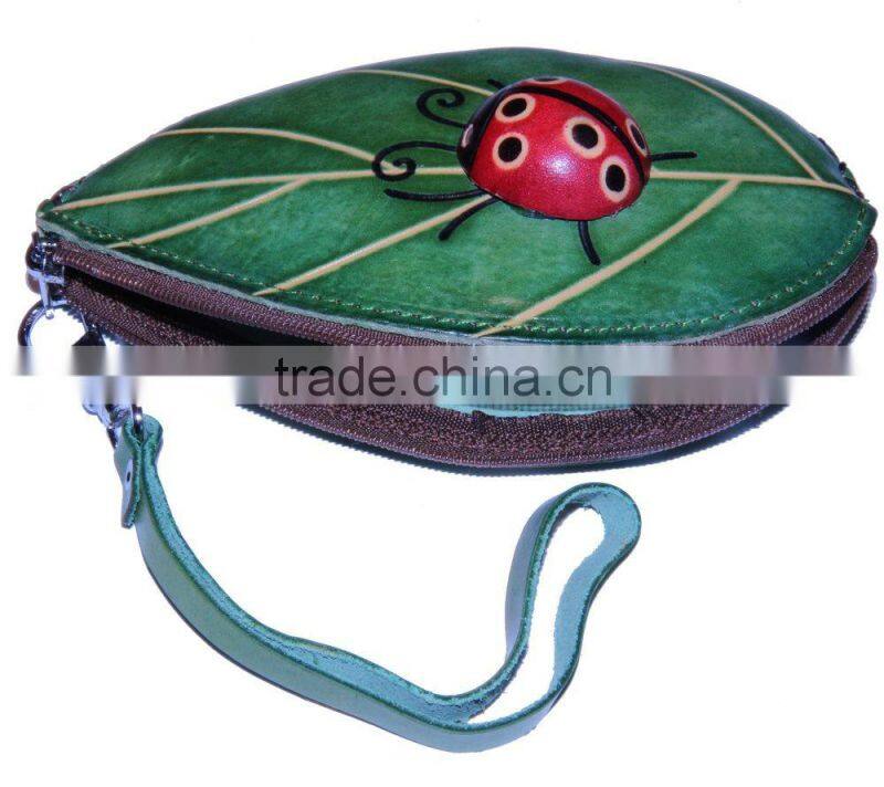 Boshiho Ladybug Charm Leather Coin Purse Charm