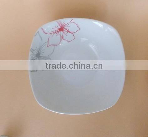 10.5 inch dinner plate Hotel restaurant square big dinner plates dishes custom printed plate