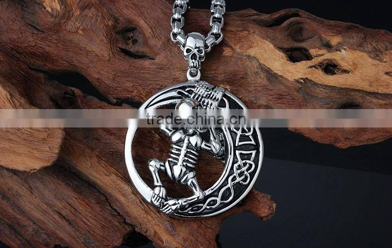 Personalized design skull jewelry wholesale arrowhead pendant
