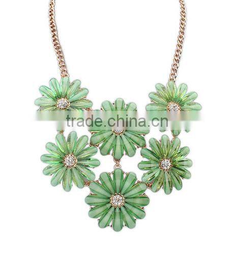 New European Style Flower Choker Collar Vintage Pendant Statement Necklace for Women