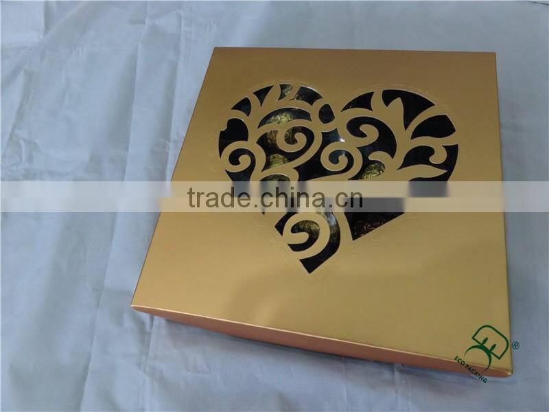 2015 fancy design silver paper chocolate praline box