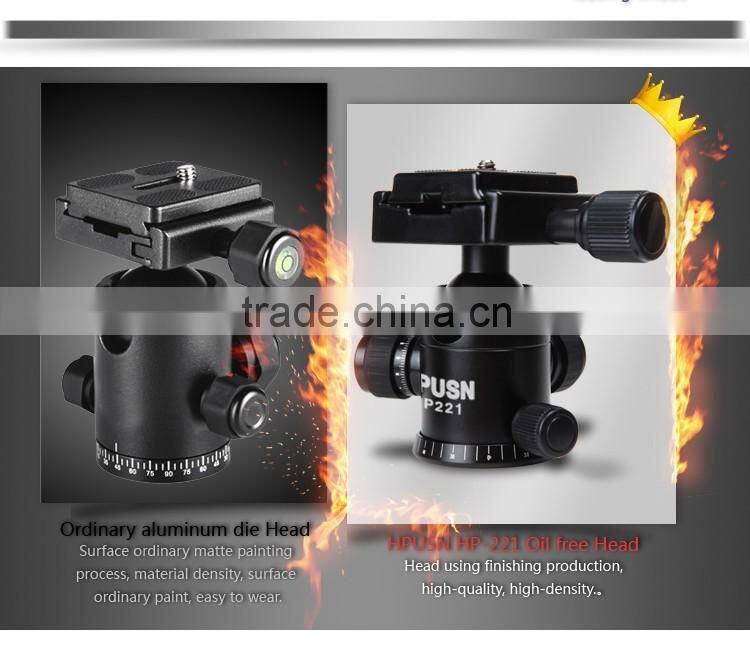 Hpusn 035lpro professional ball head aluminum tripod portable travel dslr camera tripods