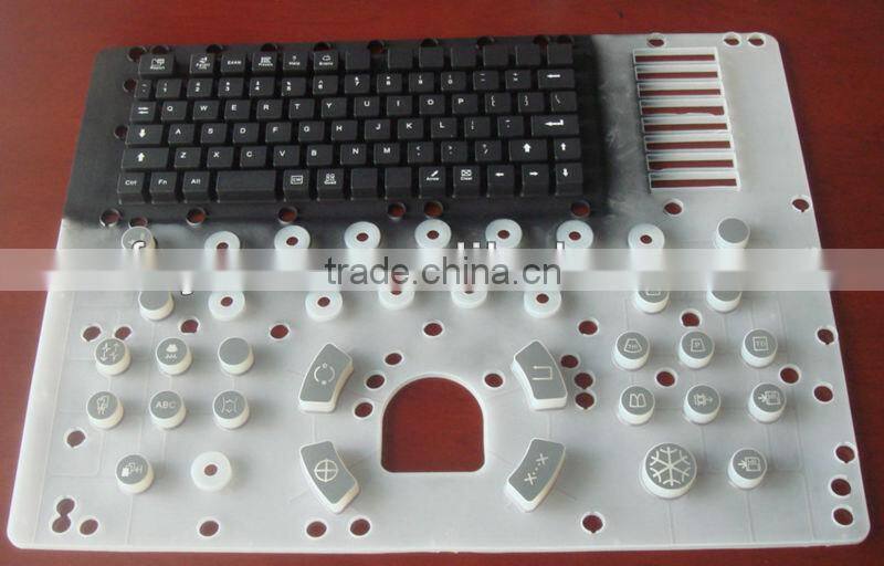 India silicone keypads with conductive carbon pills spray laser back-lighted button silicone silicone silkscreen buttons