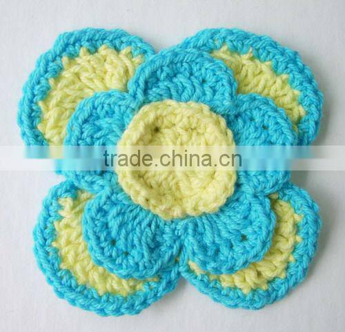 Cotton cherry crochet flower applique/crochet motif flower applique