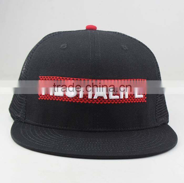 oem trucker hat/snapback trucker mesh hats/mesh flat brim trucker hat