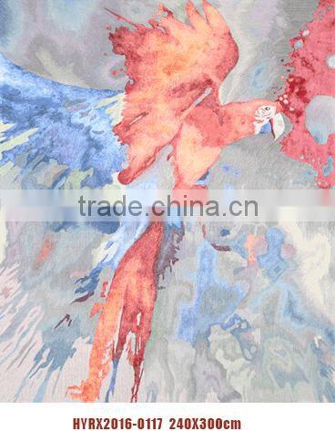 wholesale hand tufted shinny silk or viscose butterfly carpet and rugs