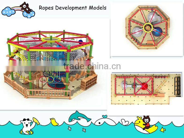 2015 New Fashion Kids Indoor Playground High Ropes Course Equipment For Sale