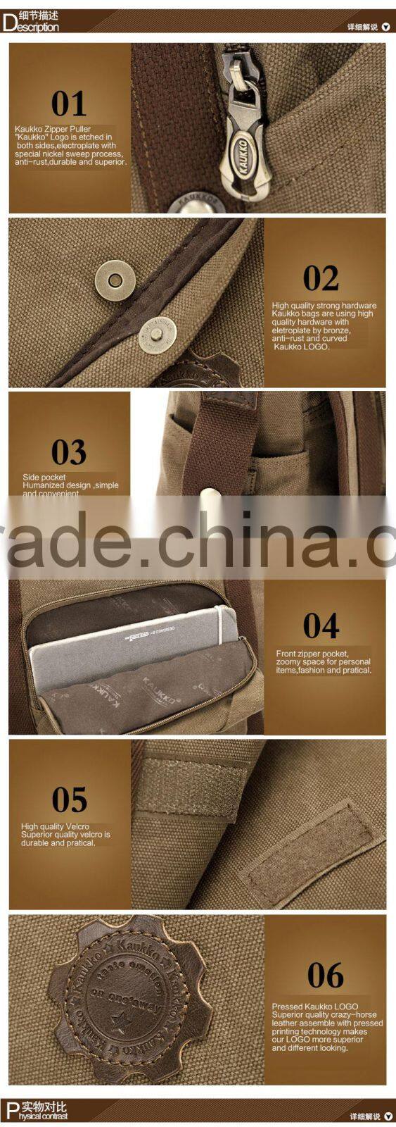 Concise Messenger Bag Laptop Messenger Bag Men Canvas Sling Bag Crossbody Satchel Bag