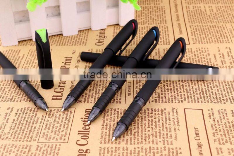 Factory price solid color promotional plastic logo gel ink pen with cap