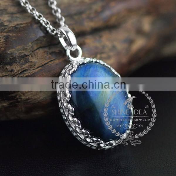 925 sterling silver oval tiger eyes gemstone cabochon fashion women necklace 6360483