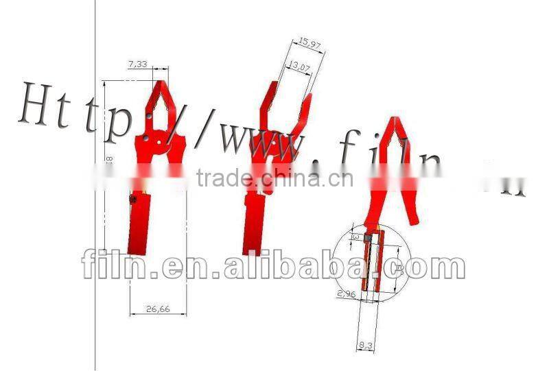 80mm nickel plting complete insulated crocodile clamp 40A