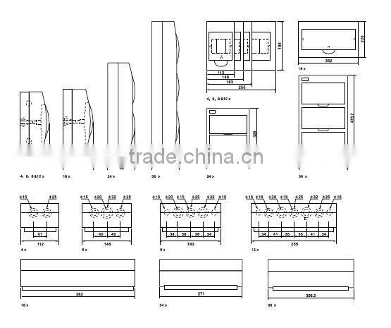 Promotional Item 24 Ways Fire Resistant Lighting Switchboard Outdoor Cable Distribution Box