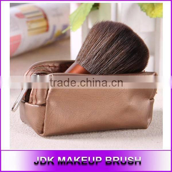 Kabuki style Professioanl make up brush with makeup bag, Brown Kabuki brush goat hair