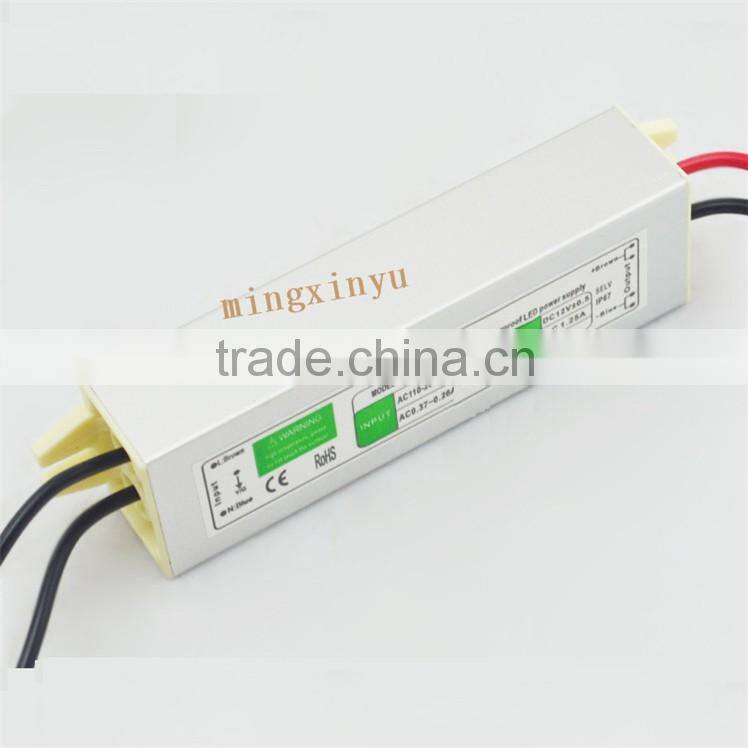Aluminum house 15W 12V Waterproof LED strips power driver ,iP67 led driver