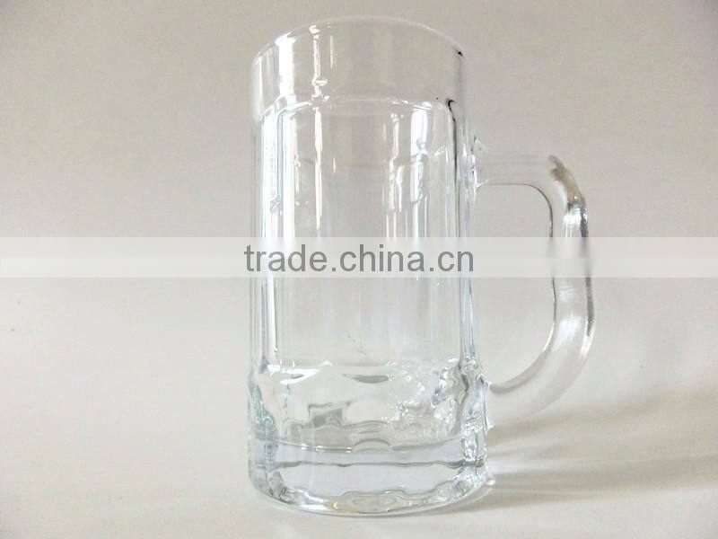 400ml Bar Drinking White Glass Beer Empty Cup with Handle
