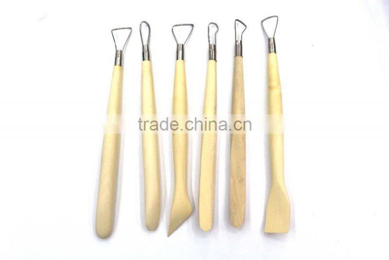 6pcs Hand Clay Pottery tools set with steel ribbon blades /sculpting tools