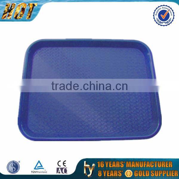 blue plastic serving tray for hotel and restaurant