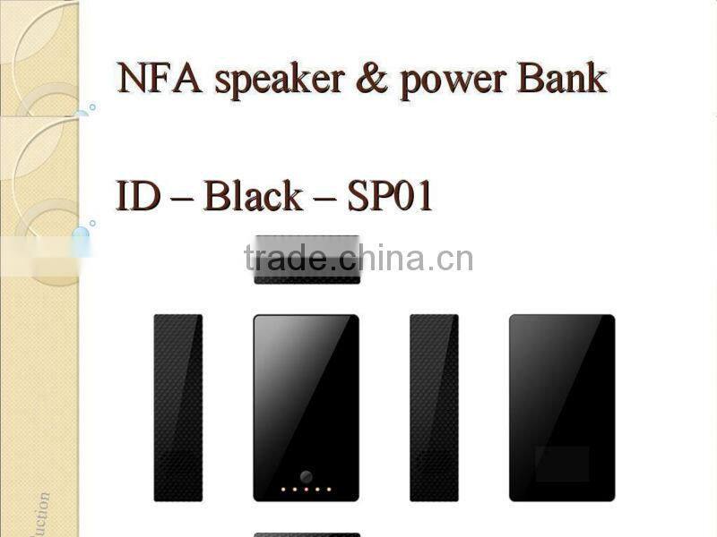 2 in 1 Near Field Audio(NFA) Amplifying Magic Wireless Speaker Power Bank for iphone 5 Samsung HTC mobile phone 5000mAh