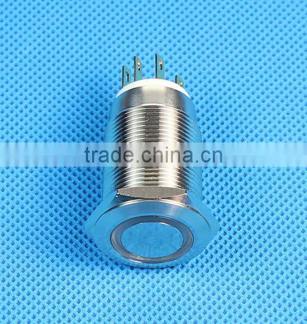 19mm illuminated push on push off switch