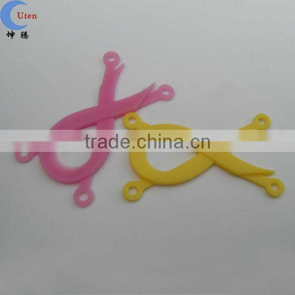 cheap Ribbon shape elastic decorate silicone bangle parts