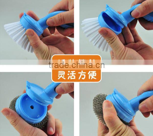 kitchen steel wire pot cleaning brush tools suit