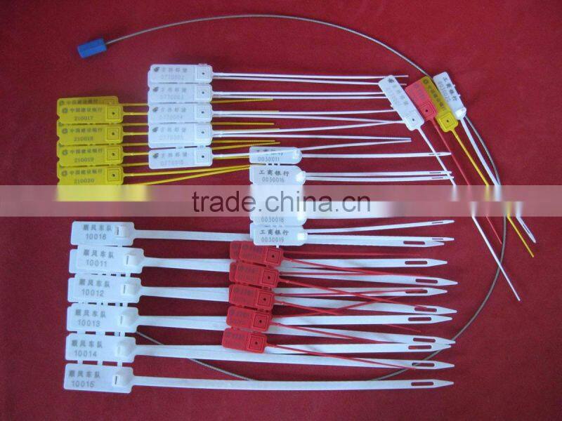 cable sealing grommets, plastic bank security seal, with scannable UPC