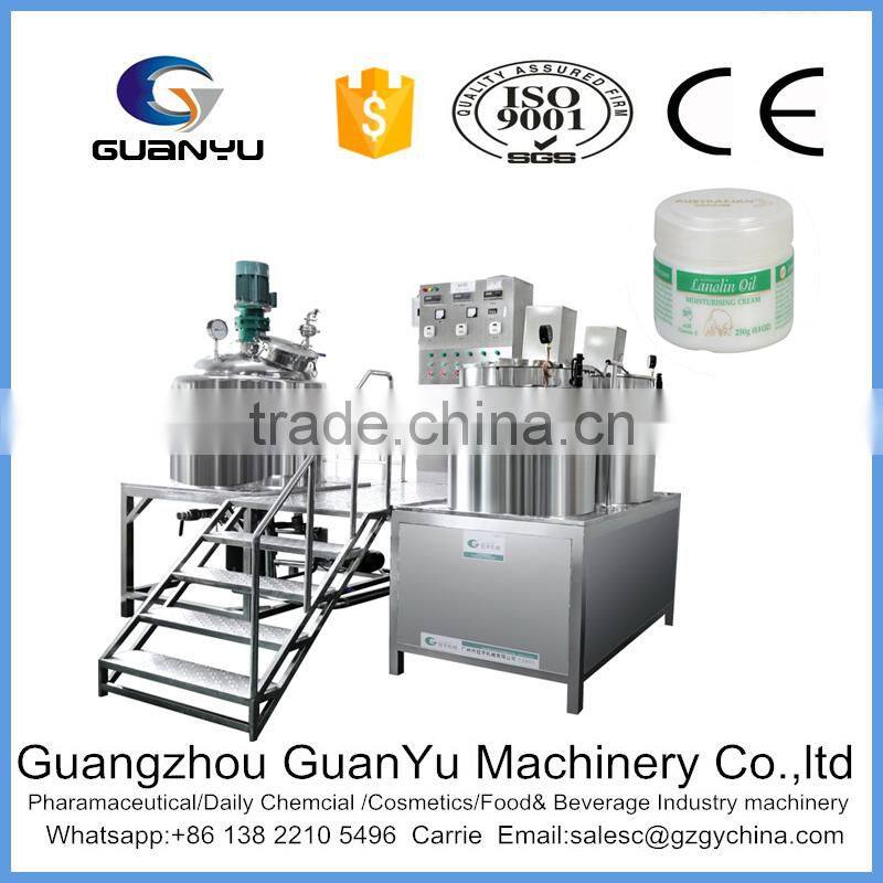 200L stainles steel jacket type vacuum emulsifying mixer with GMP standard