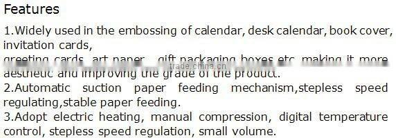 Automatic Embosser Graining Machine For Card Making