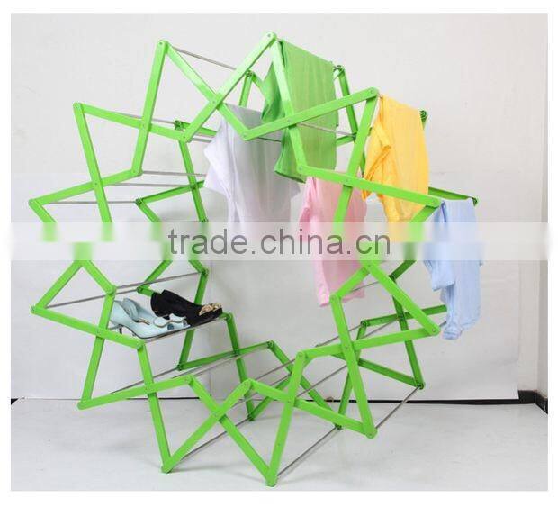Unique Design Star Style Plastic Folding Clothes Drying Rack
